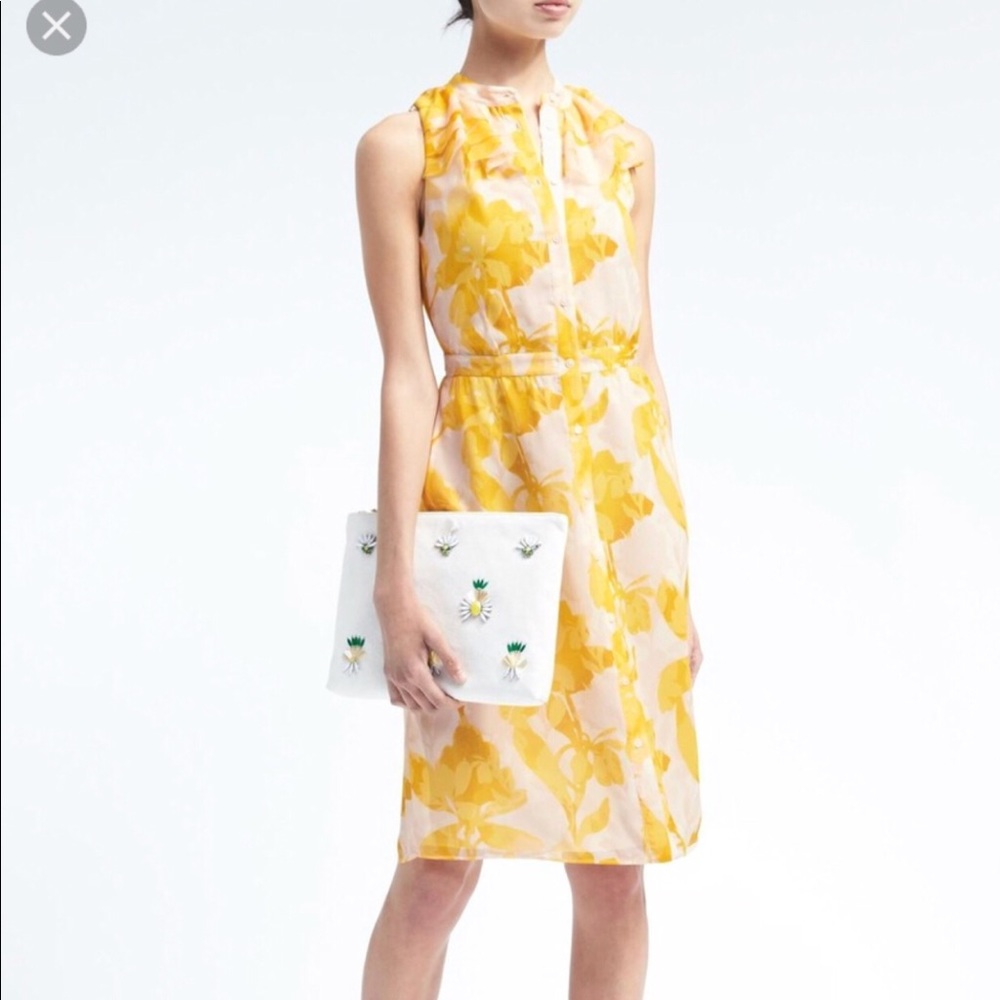 BR floral ruffle shirtdress Sz 0